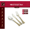 Gold Plastic Silverware Set - 120 Piece Gold Plastic Cutlery Set - Elegant Disposable Gold Utensils - 40 Gold Forks, 40 Soup Spoons and 40 Knives - Fo
