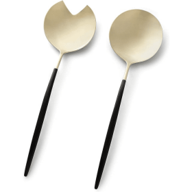 CAMBRIDGE Silversmiths Gaze Black Champagne Satin 2-Piece Serving Set