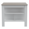 Roblar 8-Shelf 2-Door 2-piece Kitchen Set, Kitchen Island and Pantry Cabinet White and Light Gray