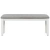 TREXM Classic and Traditional Style 6 - Piece Dining Set, Includes Dining Table, 4 Upholstered Chairs & Bench (White+Gray)