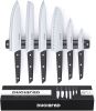 Magnetic knife Strip with Knife set, 6 piece knife set with knife holder, kitchen knife set with magnetic knife block, 13.2inch multipurpose magnetic